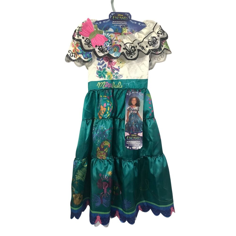 Disney Encanto Mirabel Madrigal Costume Dress Fits Sizes 4-6X NWT